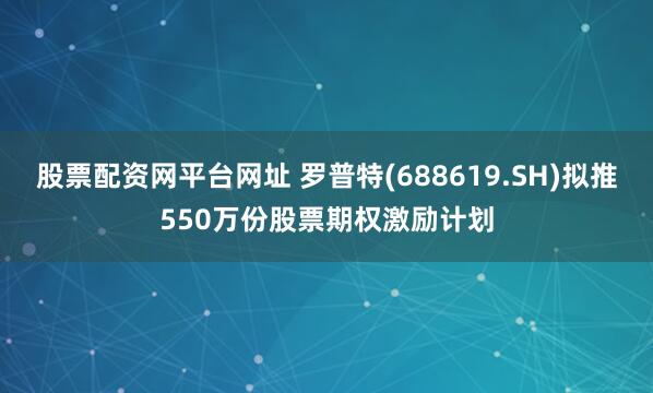 股票配资网平台网址 罗普特(688619.SH)拟推550万份股票期权激励计划